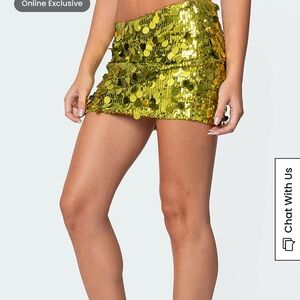 Edikted Sabina Low Rise Sequin Mini Skirt